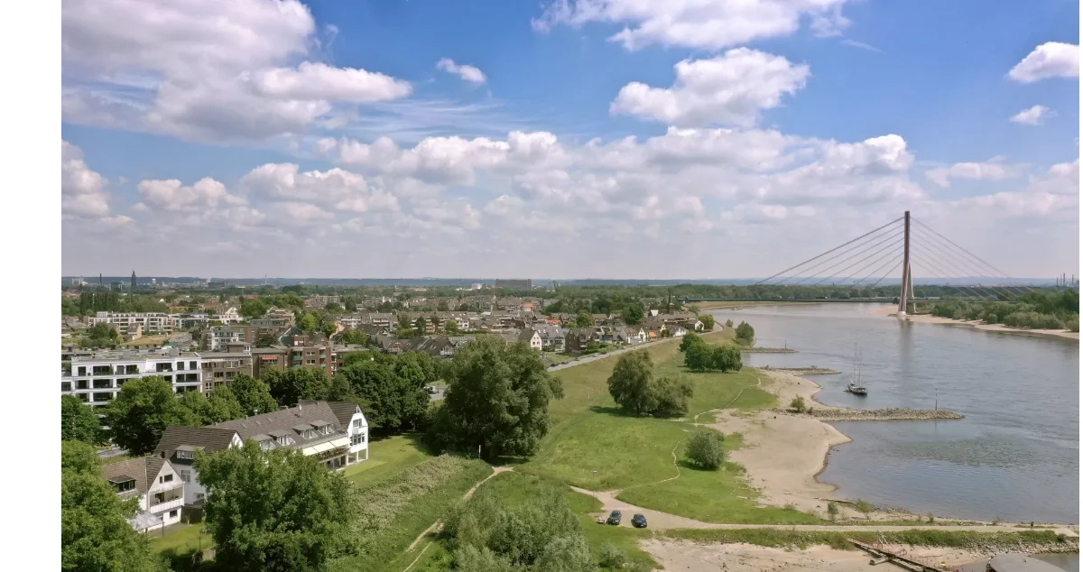 Hotel im Gewerbegebiet in Neuss? Der smarte Weg: Schlafen am Rhein im Düsseldorfer Süden, in 15 Minuten in Neuss